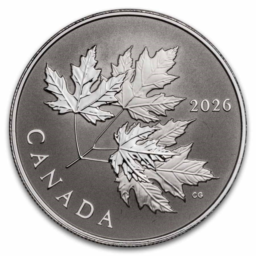 2026 Canada 1/2 oz Silver $10 Gleaming Maple Leaves Proof