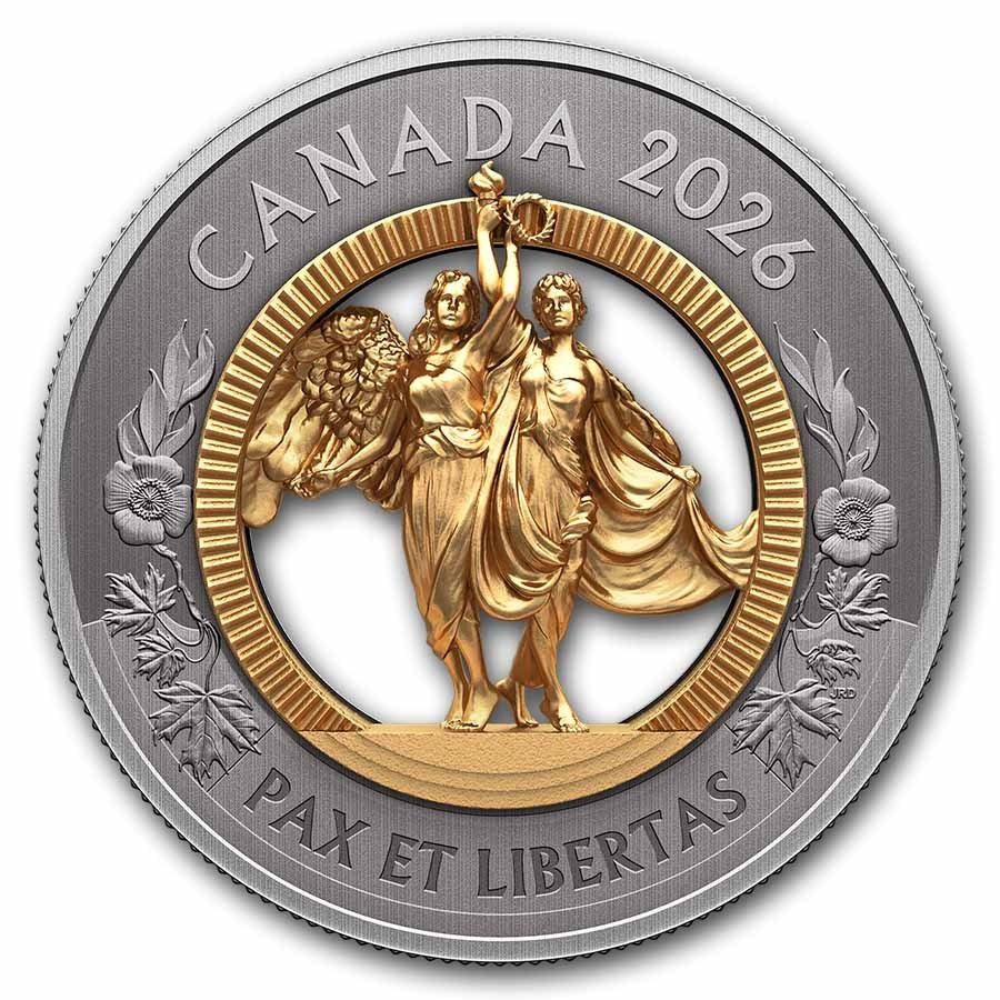 2026 Canada 2 oz Silver $50 Allegories of Peace and Freedom