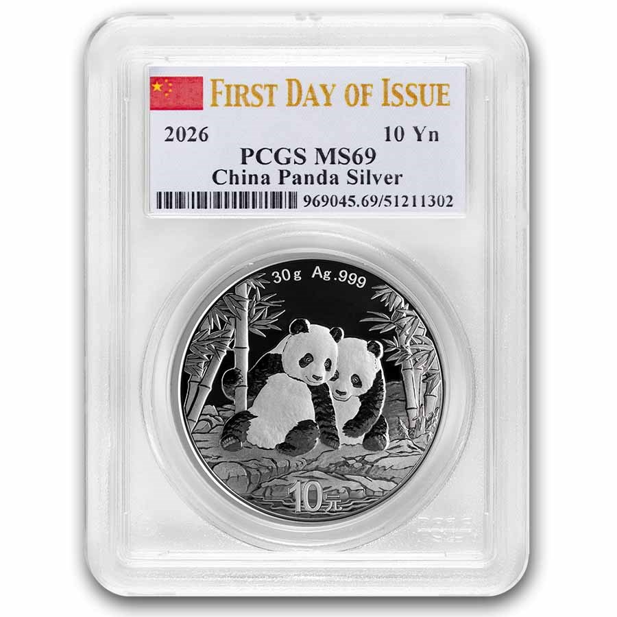 2026 China 30 gram Silver Panda MS-69 PCGS (FDI, Flag Label)