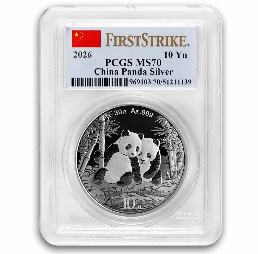 2026 China 30 gram Silver Panda MS-70 PCGS (FS, Flag Label)