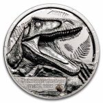 2026 Cook Islands 1 oz Silver Jurassic Relics-Carcharodontosaurus