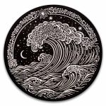 2026 Cook Islands 1 oz Silver Obsidian Black Wave (w/ Box & COA)