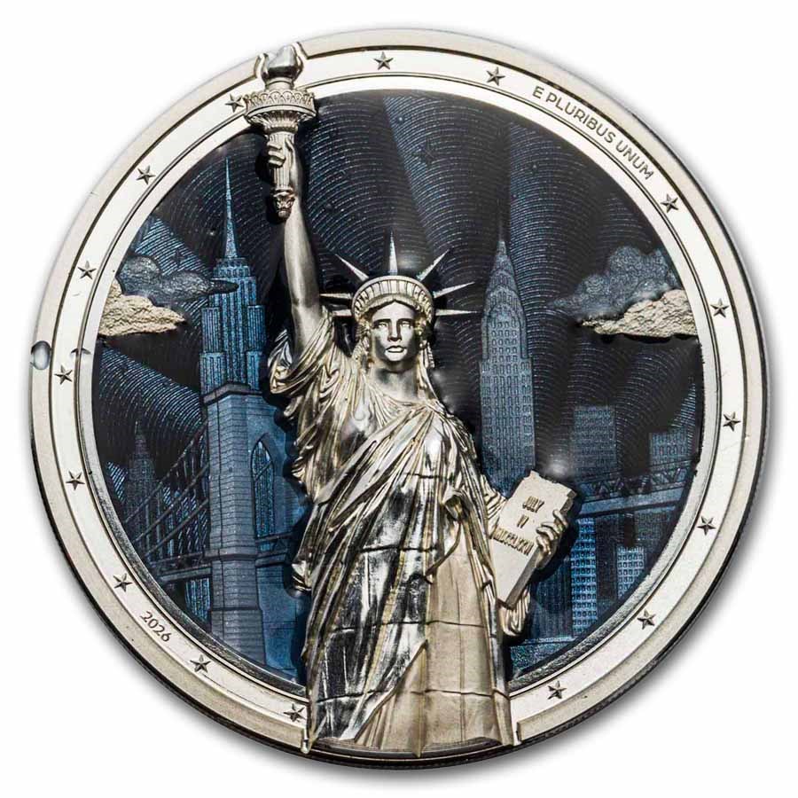2026 Cook Islands 2 oz Silver Timeless Icons: Statue of Liberty