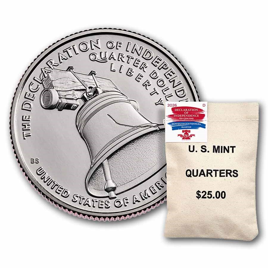 2026-D Declaration of Independence Quarter 100-Coin Bag BU