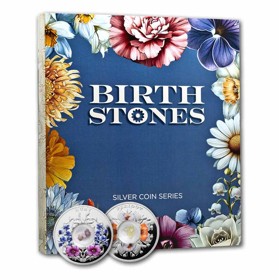 2026 Fiji 1 oz Silver Birthstones Series July & August 2-Coin Set