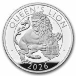 2026 GB 2 oz Silver Royal Tudor Beasts Queen's Lion Prf (Box/COA)