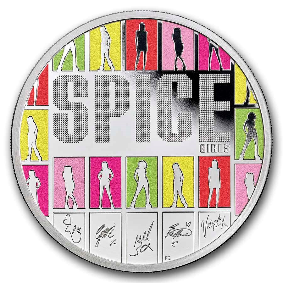 2026 Great Britain 1 oz Silver Color £2 Proof The Spice Girls