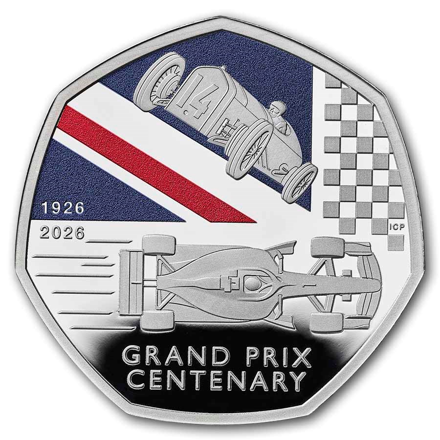 2026 Great Britain Grand Prix 50p Silver Proof Color Coin