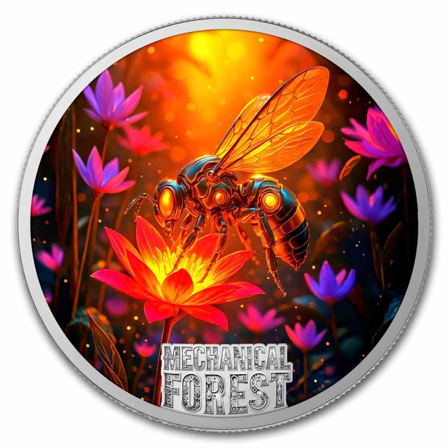 2026 Liberia 1 oz Silver Mechanical Forest: Bee (Blister Pack)