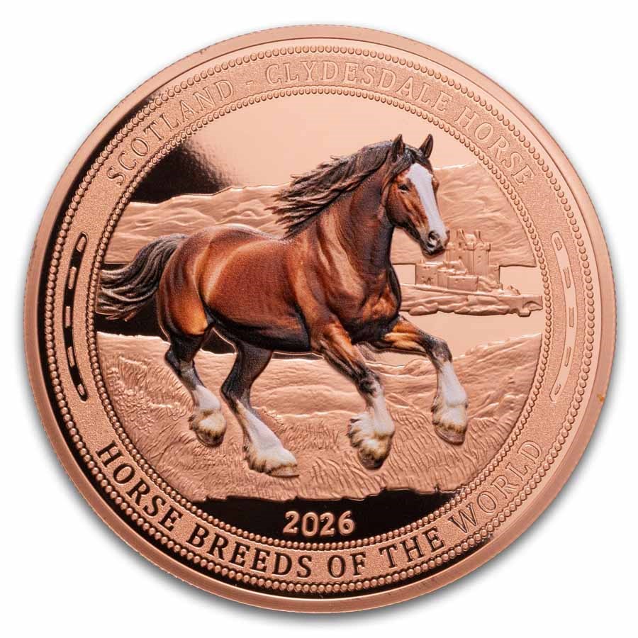 2026 Liberia 5 oz Copper Clydesdale Horse (COA)