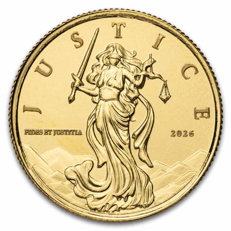 2026 Niue 1/10 oz Gold Coin - Lady Justice BU