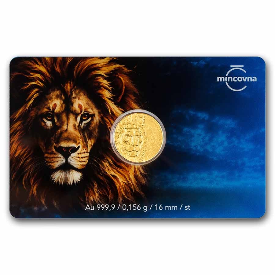 2026 Niue 1/200 oz Gold Incuse Czech Lion BU - Blister Pack