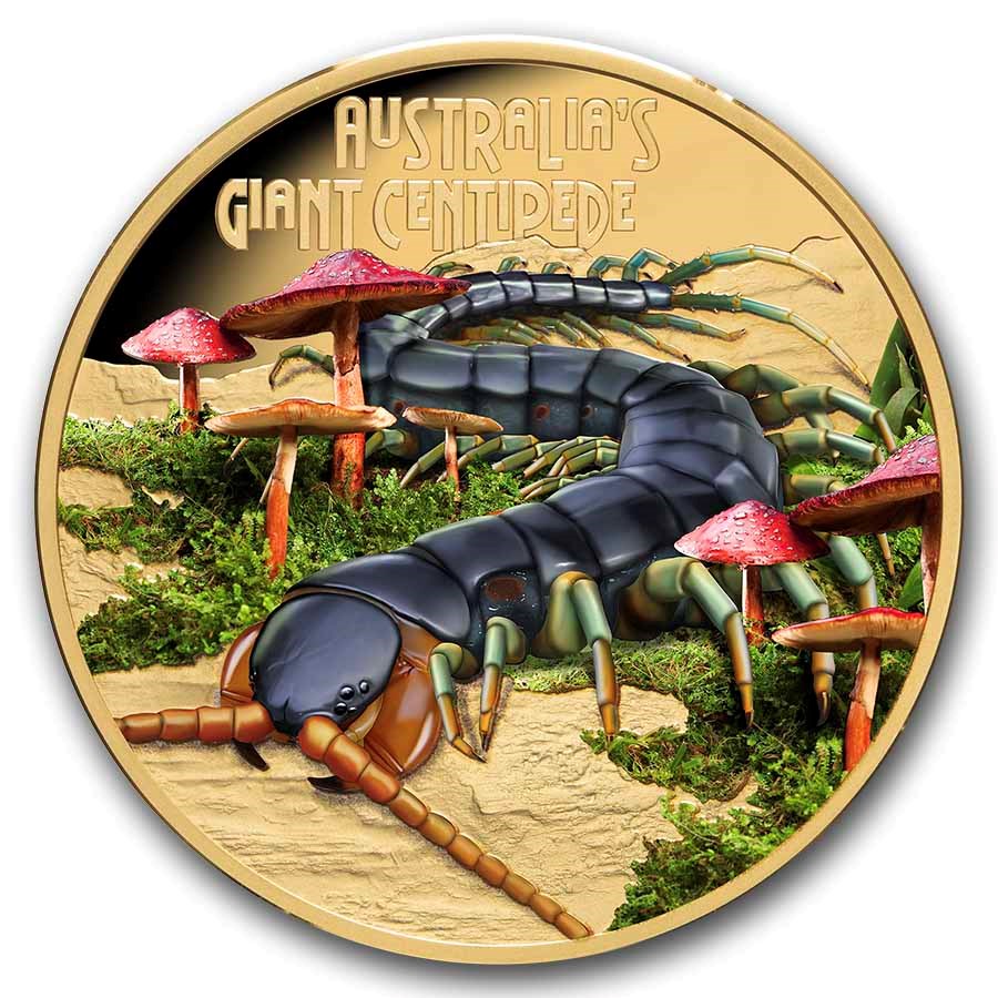 2026 Niue 1 oz Gold AUS Giant Centipede Deadly & Dangerous PF