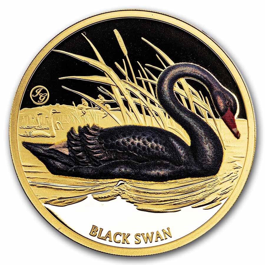 2026 Niue 1 oz Gold Proof Birds of Australia: Black Swan
