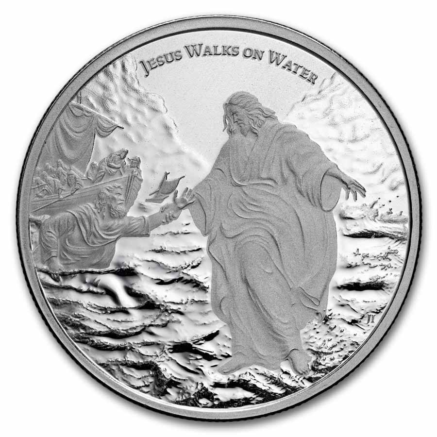 2026 Niue 1 oz Silver Wonders of Christ: Walking on Water BU
