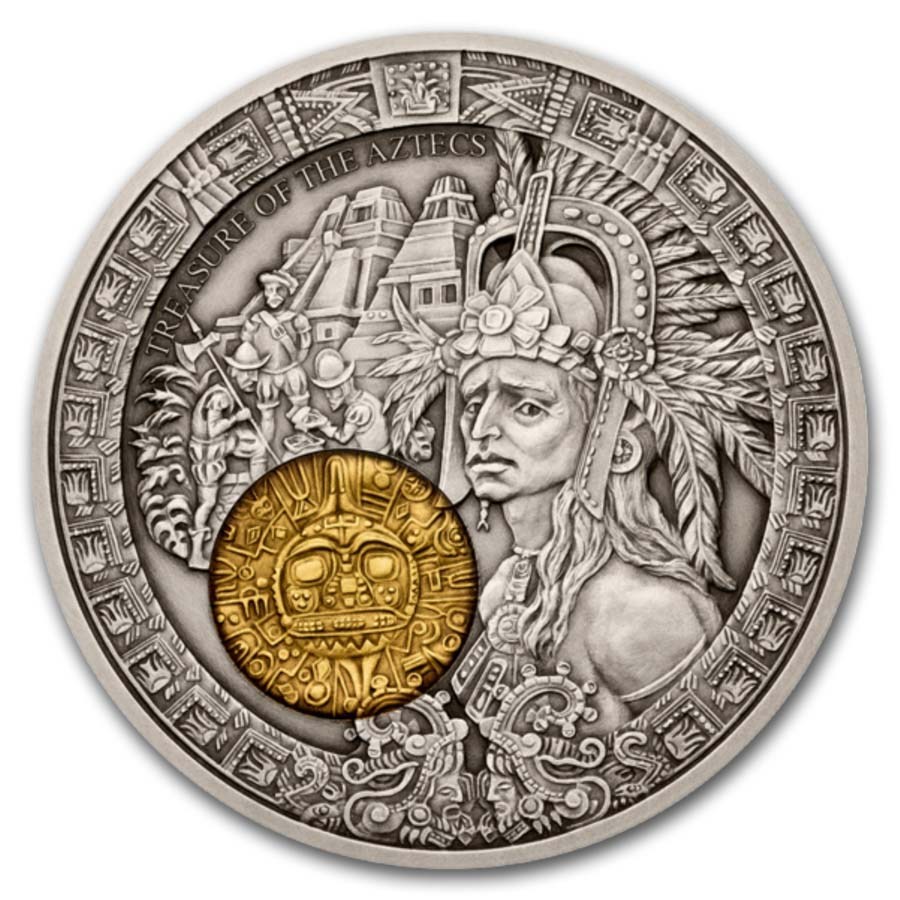 2026 Niue Silver The Greatest Treasures: Aztecs - Gold Gilded