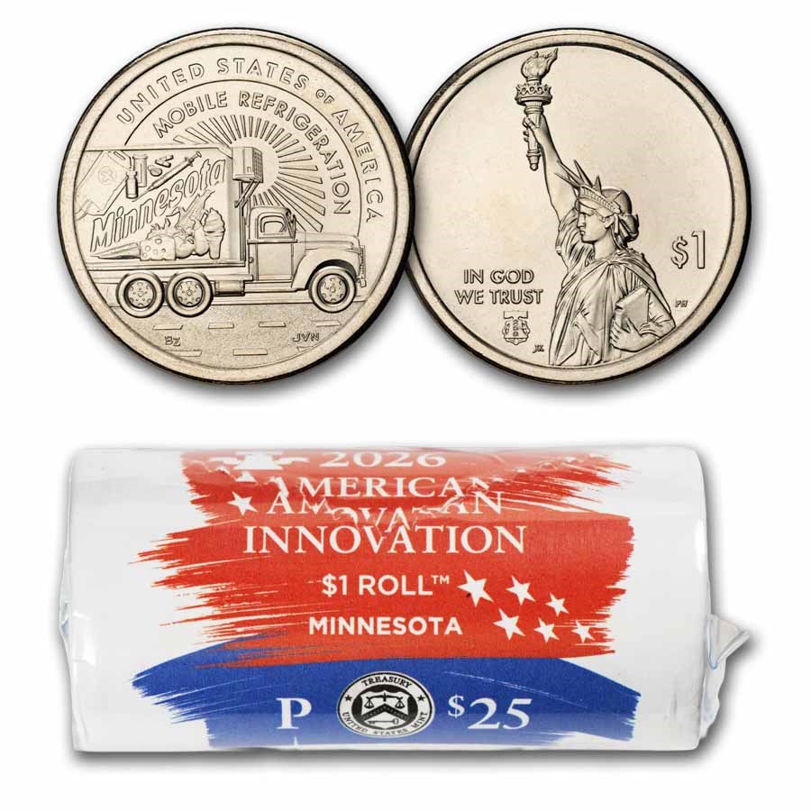 2026-P American Innov. $1 Mobile Refrigeration 25-Coin Roll (MN)