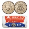 2026-P Donald Trump Semi. Dollar 25 Coin Roll BU (Mint Wrapped)