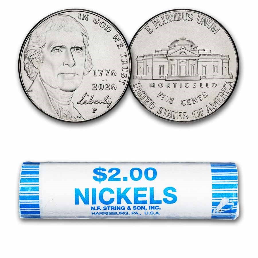 2026-P Jefferson Semiquincentennial Nickel 40-Coin Roll BU