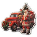 2026 PAMP 1 oz Silver $2 Shaped & Colorized Santa & Red Truck