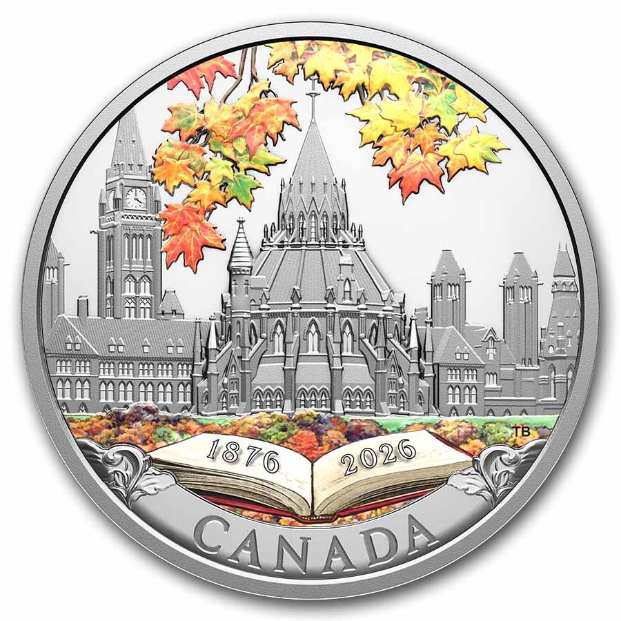 2026 RCM 1 oz Silver $20 150th Anniv of the Library of Parliament