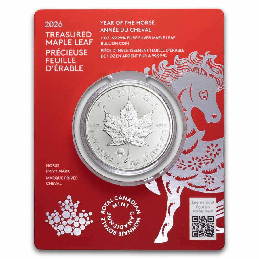 2026 RCM $5 1 oz Ag Treasured Maple Leaf Year of the Horse Privy