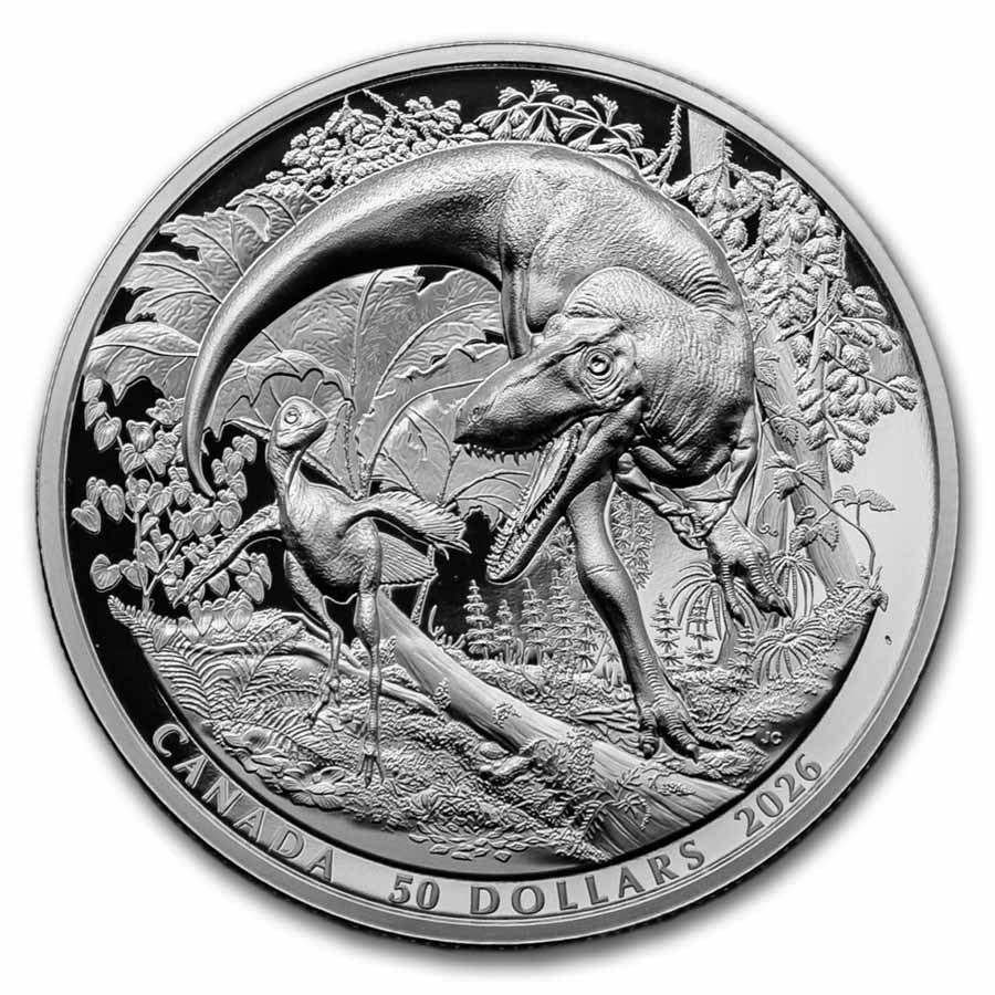 2026 RCM 5 oz Ag $50 MintLAB: Exceptional Discoveries - Dinosaurs