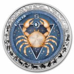 2026 Republic of Ghana 1 oz Silver Zodiac Aquarelle: Cancer