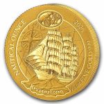 2026 Rwanda 1/12 oz Gold Nautical Ounce 100 Yrs Kruzenshtern BU