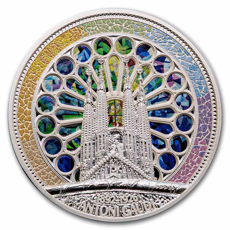 2026 Samoa 2 oz Silver Antoni Gaudi Sagrada Familia (Box & COA)