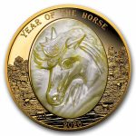2026 Solomon Isl. 5 oz Gold Mother of Pearl Year of the Horse