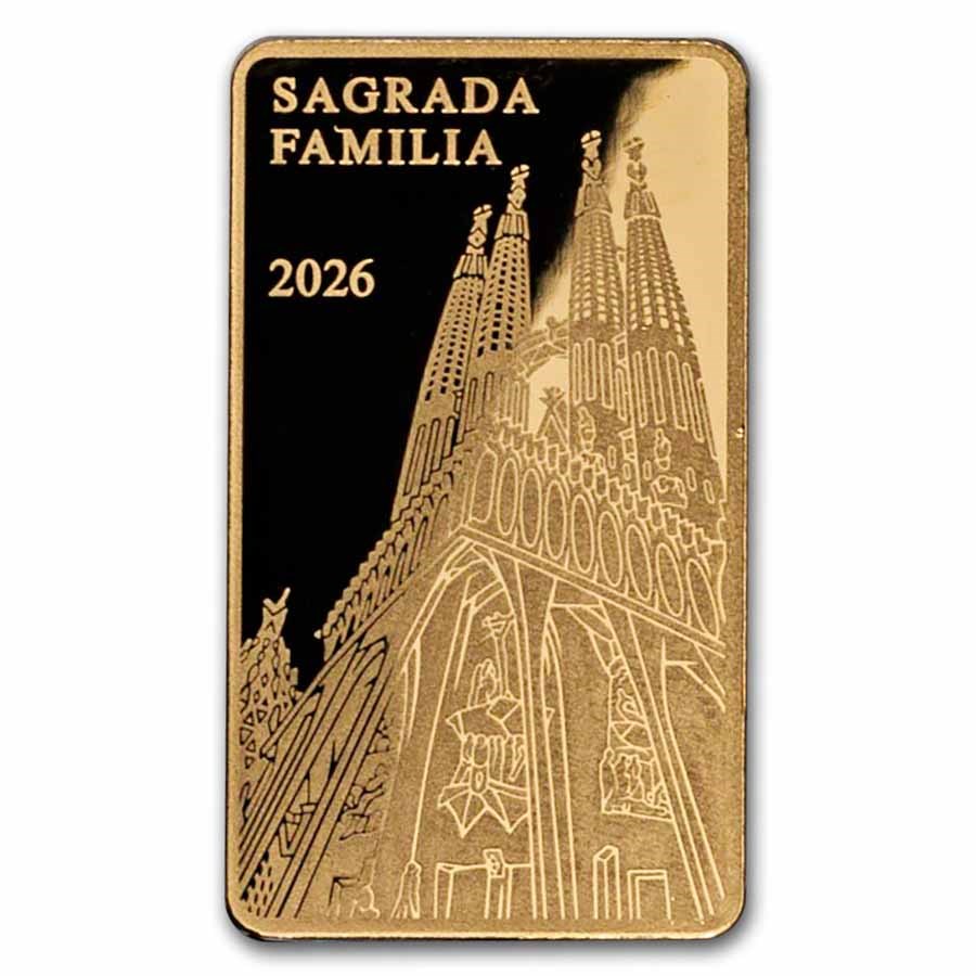 2026 Solomon Islands 1/200 oz Gold Sagrada Familia Coin Bar
