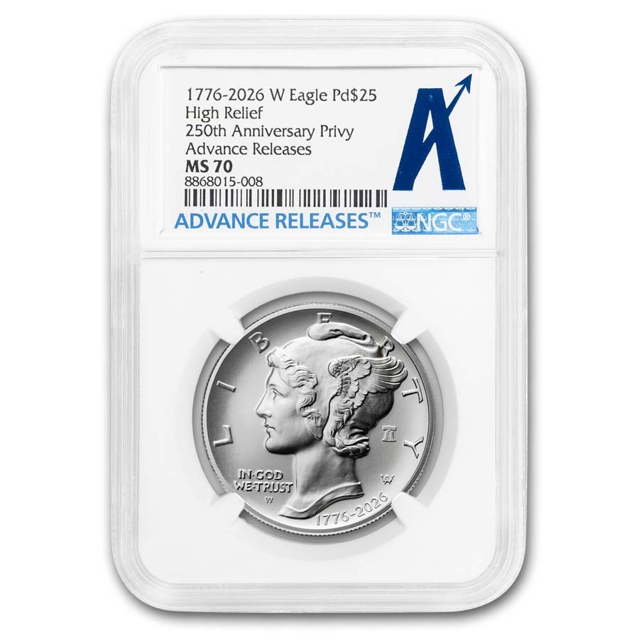 2026-W 1 oz American Palladium Eagle MS-70 NGC (Advanced Release)