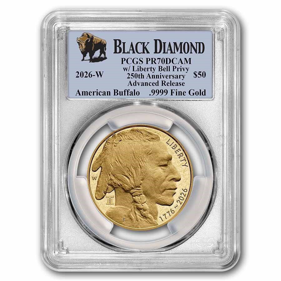 2026-W 1 oz Proof Gold Buffalo Dual Date PR-70 PCGS (AR, Black)