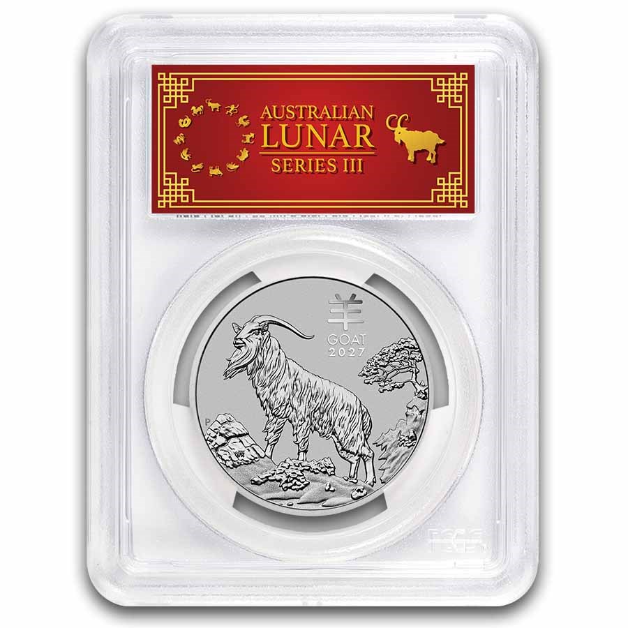 2027 AUS 1 oz Platinum Lunar Goat MS-70 PCGS (FDI, Red Label)