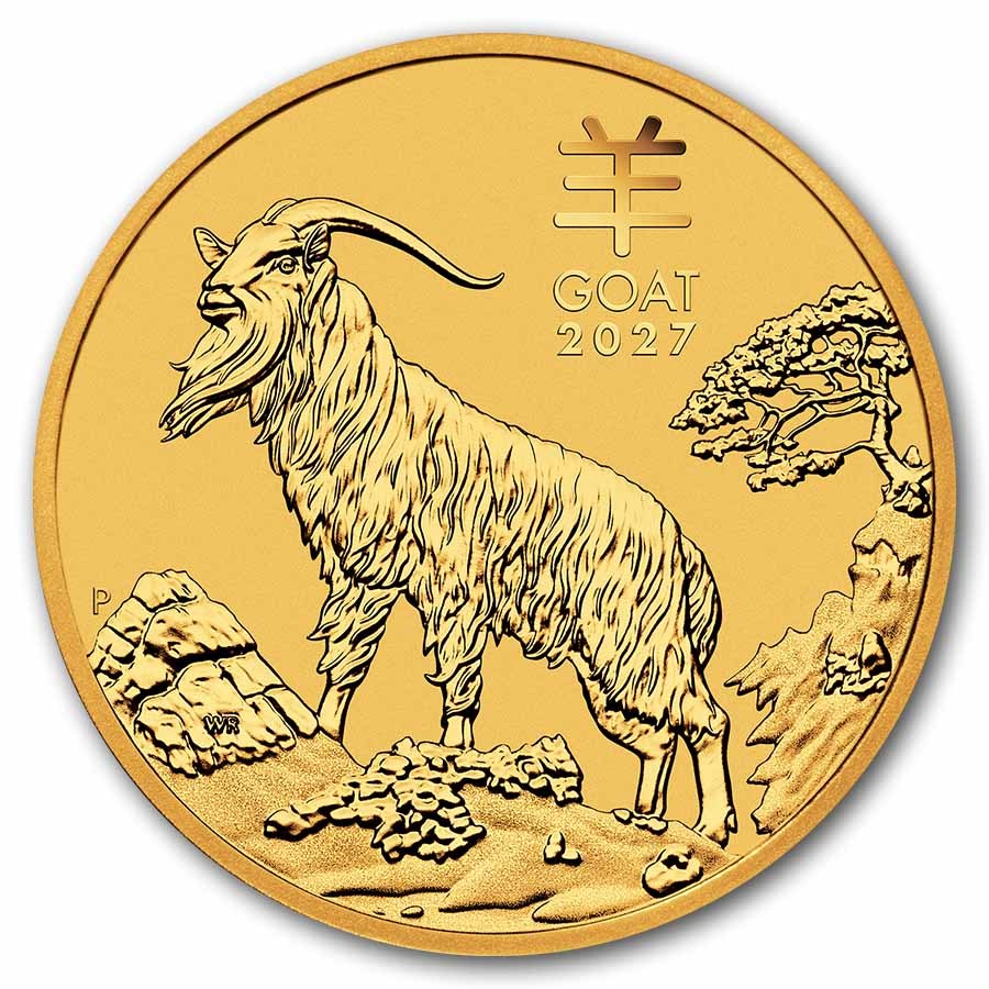 2027 Australia 1/10 oz Gold Lunar Goat BU (Series III)