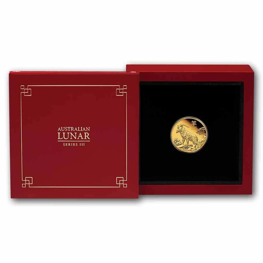 2027 Australia 1/10 oz Gold Lunar Goat Proof (w/Box & COA)