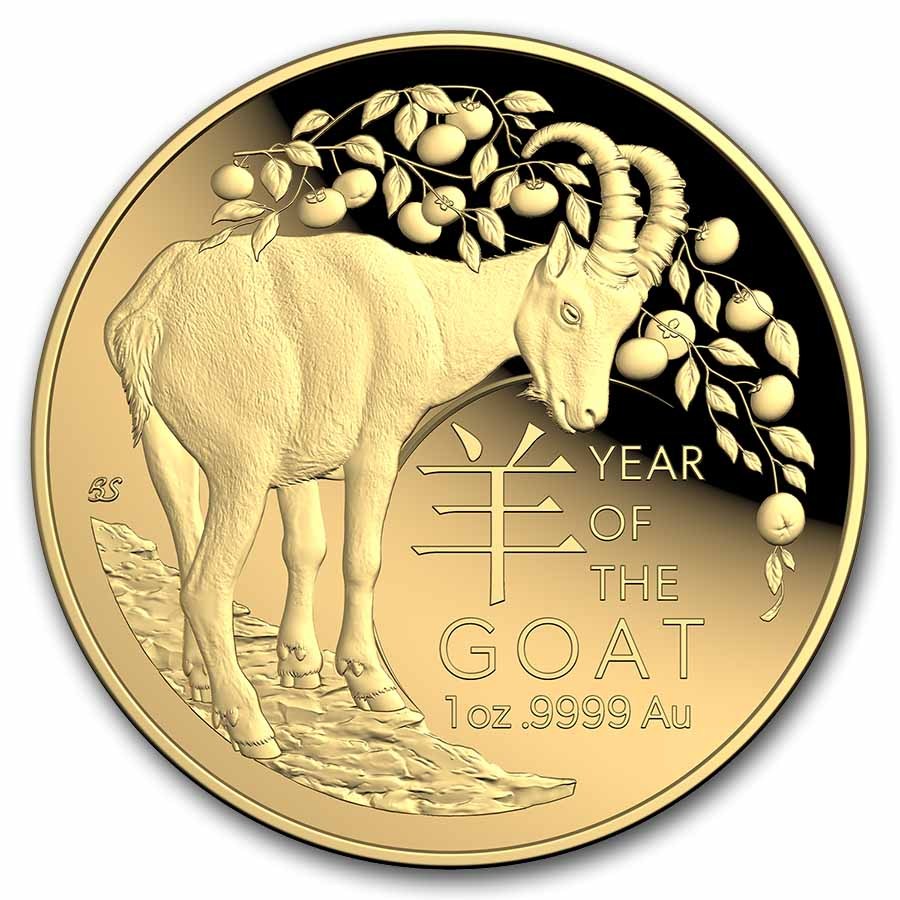 2027 Australia 1oz Gold $100 Lunar Year of the Goat Domed Proof
