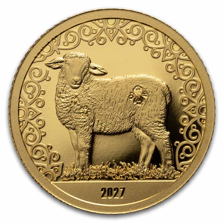 2027 Mongolia 1/2 gram Proof Gold Lunar Year of the Sheep