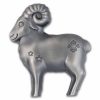 2027 Mongolia 1 oz Silver Antique Lunar Sheep Shaped Coin