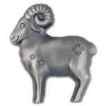 2027 Mongolia 1 oz Silver Antique Lunar Sheep Shaped Coin