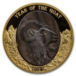 2027 Solomon Isl. 5 oz Gold Mother of Pearl Year of the Goat