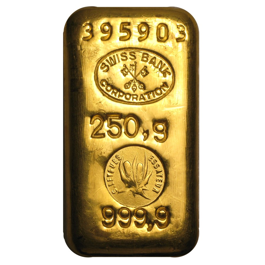 250 gram Gold Bar - Swiss Bank Corporation