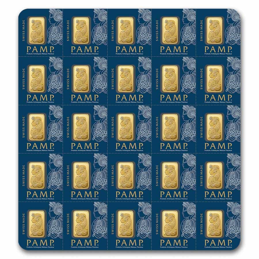 25x1 gram Gold Bar PAMP Suisse Multigram+25 (In Assay)