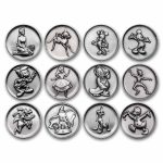 27.96 oz Sterling Silver- 1974 The Magic of Disney (12-Medal Set)