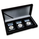 3-Coin Morgan/Peace Silver Dollar Set MS-63 PCGS