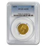 $3 Gold Princess AU-53 NGC/PCGS