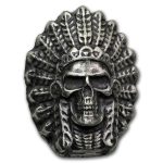 3 oz Hand Poured Silver - Chieftain Skull