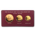 3-Piece Gold Proof Franklin Mint Set (Random Year, Ben Franklin)