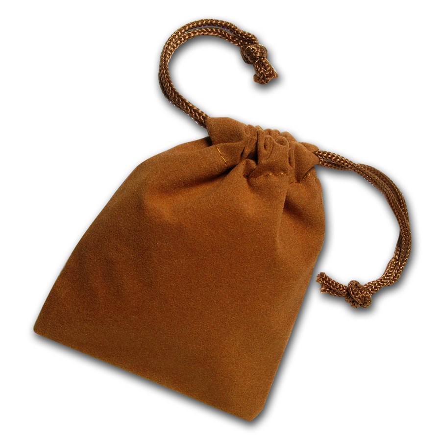 3 x 4 Velour Draw String Pouch (Brown)